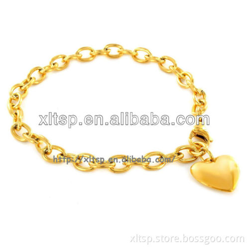 CB121 18K Gold Plated Heart Bracelet